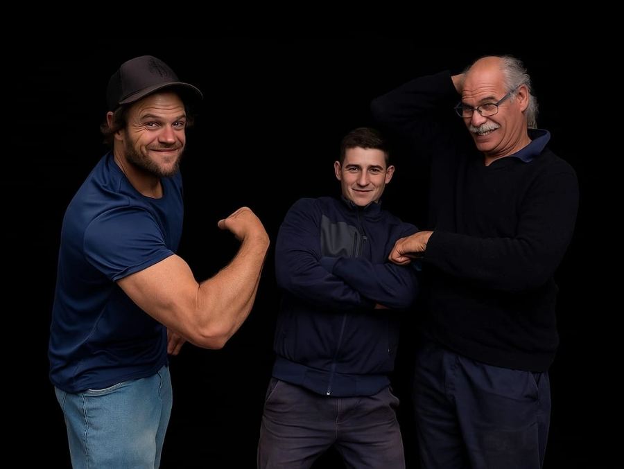 Three members of the Bulldog Plumbing team